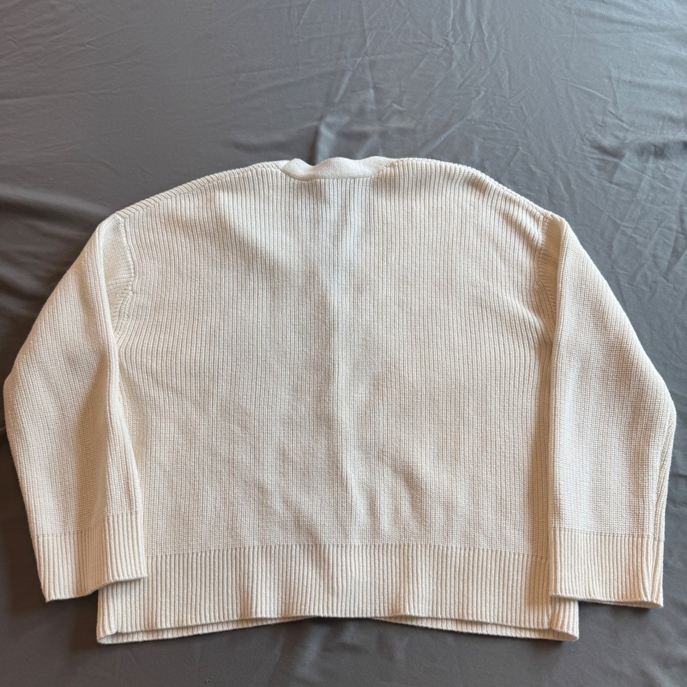 Hudson Los Angeles Ribbed Button Down Cardigan Women XL White - Picture 5 of 7